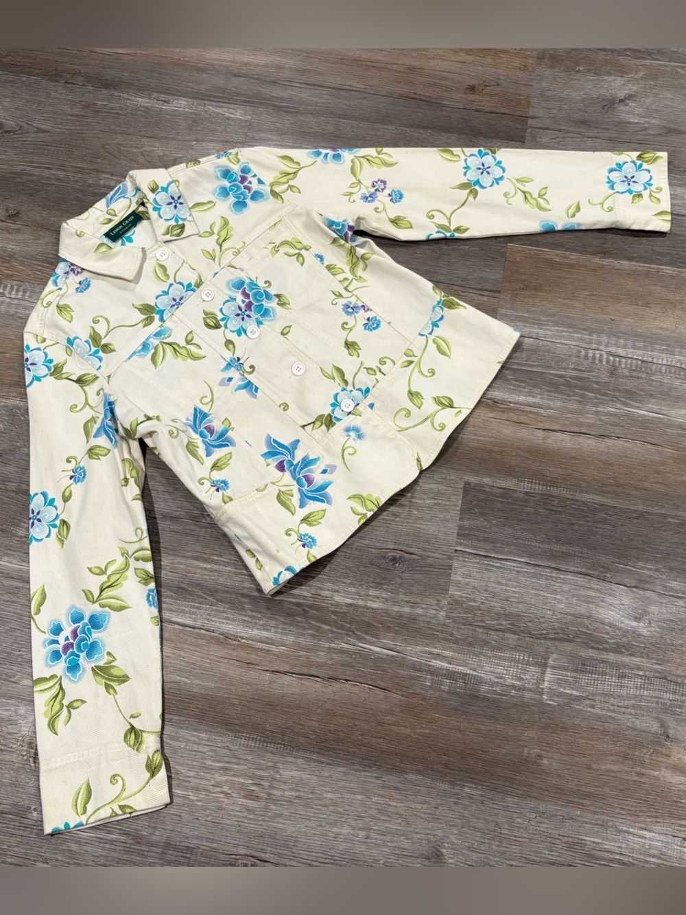 Lemon Grass Studio Cream Jacket with Blue Floral Print